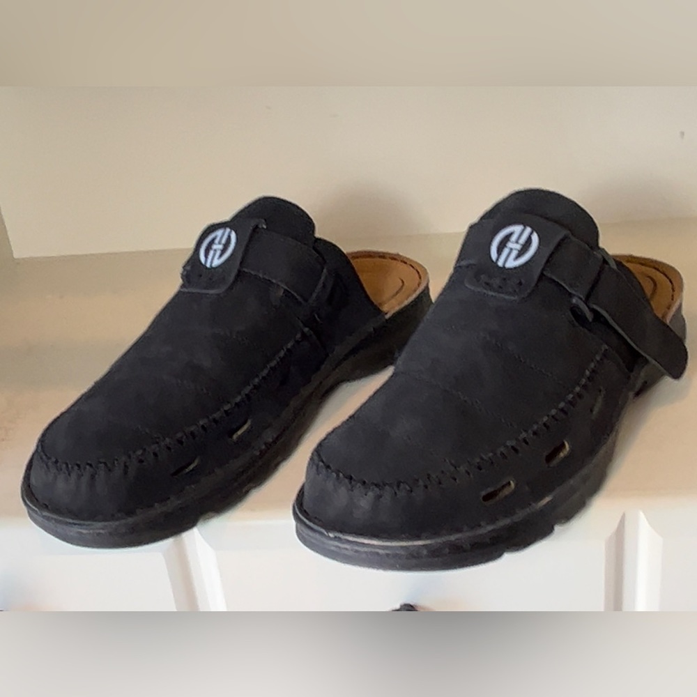 JEBUKTXE Men’s Leather Slip On Clogs Sandals Size 10.5 - Picture 3 of 11